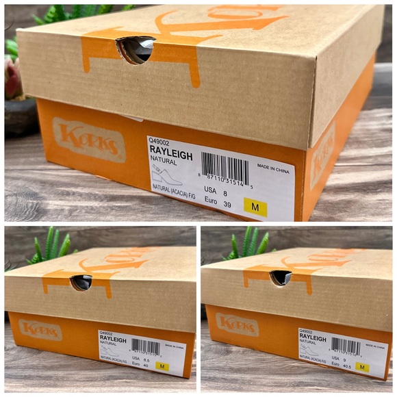 NIB Korks Kork Ease Rayleigh Slingback Block Heel Leather Clogs Natural - Picture 13 of 14